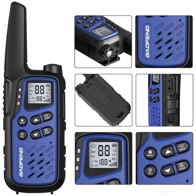 Walkie-Talkie Baofeng BF-T25E Dark Blue, 2 pieces