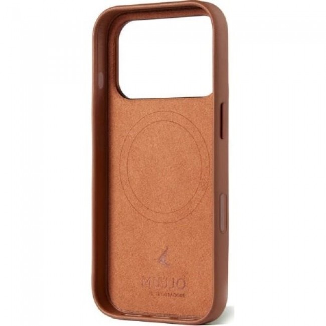 Mujjo Full Leather Case MagSafe Case for iPhone 17 Pro Brown
