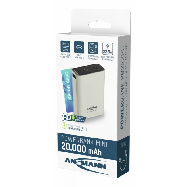 Ansmann PB222PD Lithium Polymer (LiPo) 20000 mAh White Ansmann PB222PD Lithium Polymer (LiPo) 20000 mAh White
