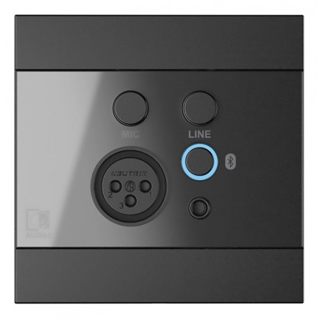 AUDAC WP225/B Wall Panel, XLR mic + 3.5 mm jack, Bluetooth, black AUDAC WP225/B Wall Panel, XLR mic + 3.5 mm jack, Bluetooth, black