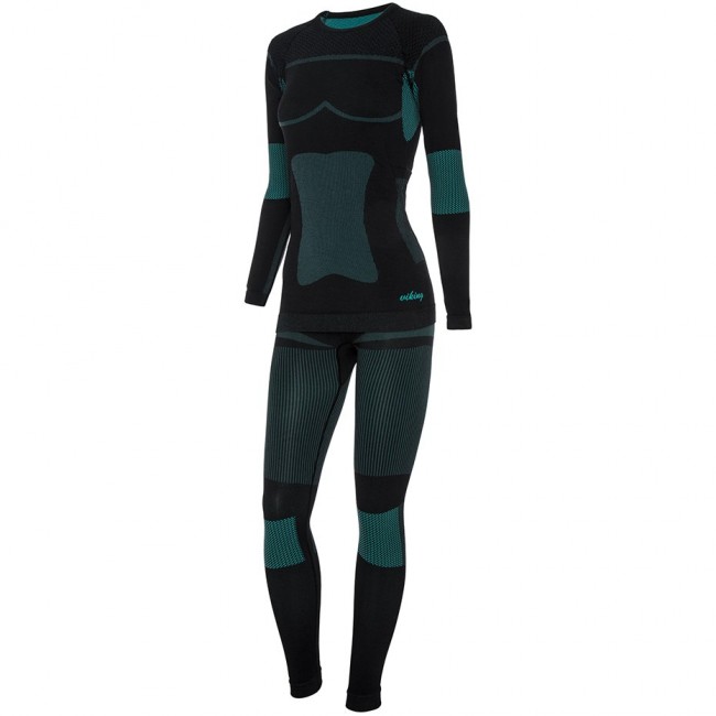 Women's thermoactive underwear Viking Ilsa black-green 500-15-1977-70 Set L