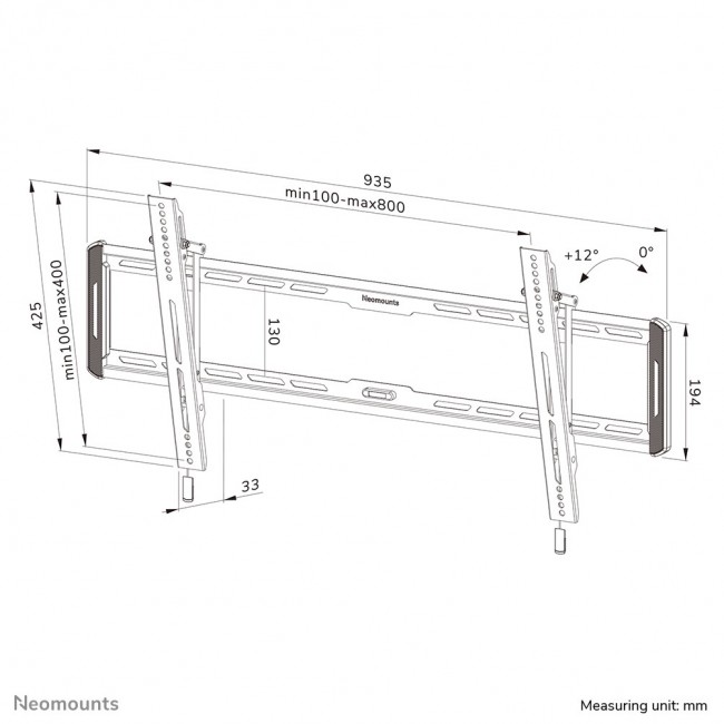 Neomounts WL35-550BL18 TV mount wall 43-86
