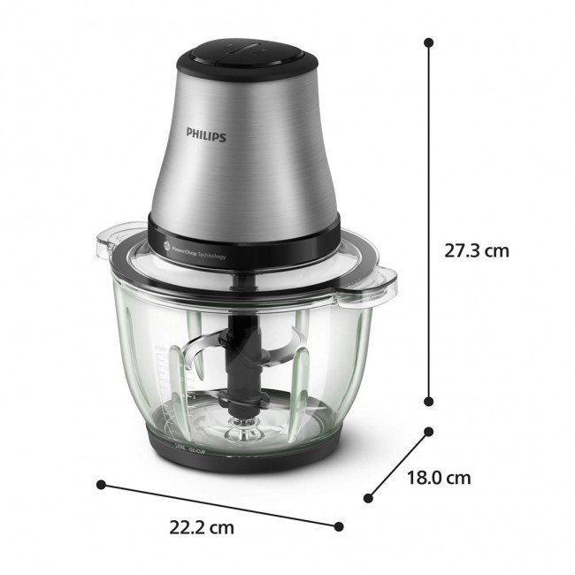 Philips 3000 series HR1503/00 electric food chopper 2 L 500 W Stainless steel Philips 3000 series HR1503/00 electric food chopper 2 L 500 W Stainless steel