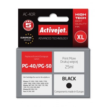 Activejet AC-40R Ink cartridge (replacement for Canon PG-40 Premium 25 ml black)