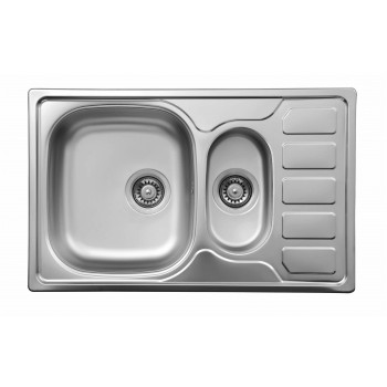 Steel sink 1.5-bowl with drainer ZEO 0513