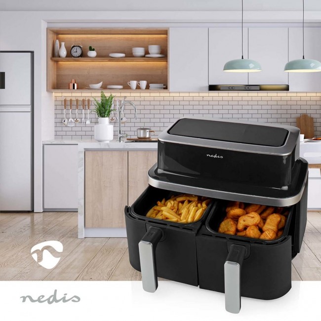 Nedis KAAF320BK fryer Double 4.2 L Stand-alone 2600 W Hot air fryer Black