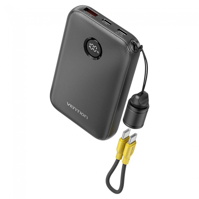 Vention 10000mAh Powerbank 2xUSB-C 1xUSB-A 22.5W, black