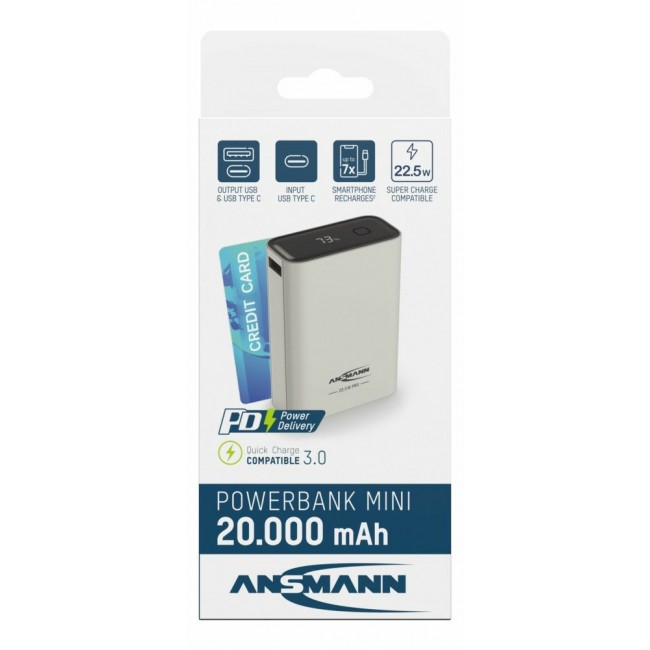 Ansmann PB222PD Lithium Polymer (LiPo) 20000 mAh White Ansmann PB222PD Lithium Polymer (LiPo) 20000 mAh White