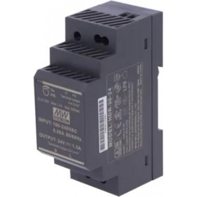 24v dc 30w wired power supply for din rail black ZS-24/30 Tech Drivers