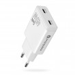Charger GaN 2x USB-C Quick Charge 3.0 45W PD white