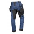 NEO TOOLS DENIM Work Trousers, Cordura Reinforcements, Detachable Holster Pockets, Navy Blue, Size M/50