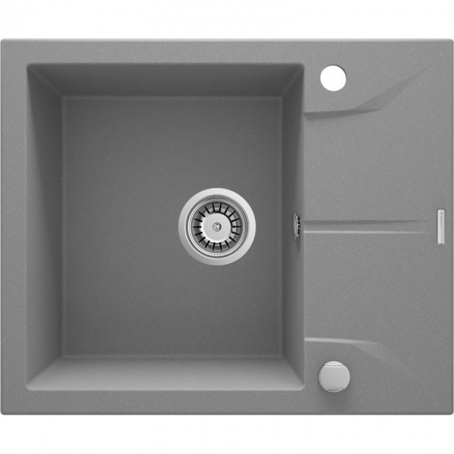 1-BOWL GRANITE SINK WITH DRAINER DEANTE GREY METALLIC ANDANTE 1-BOWL GRANITE SINK WITH DRAINER DEANTE GREY METALLIC ANDANTE