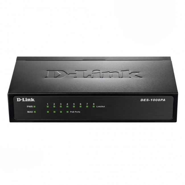 D-Link 8-port 10/100 Desktop Switch with 4 PoE Ports D-Link 8-port 10/100 Desktop Switch with 4 PoE Ports