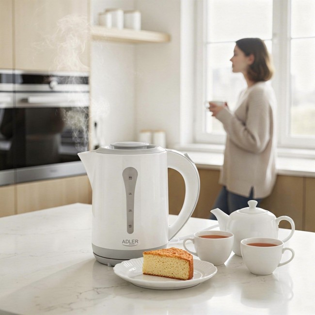 Adler AD 1244 electric kettle 2.5 L 2200 W white and blue Adler AD 1244 electric kettle 2.5 L 2200 W white and blue