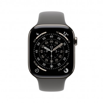 Apple Watch Series 11 GPS + Cellular 42mm Natural Titanium Case with Stone Grey Sport Band - M/L