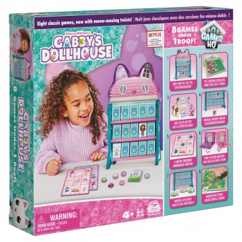 Games Gabby s Dollhouse, HQ Checkers Tic Tac Toe Memory Match Go Fish Bingo Cards Board Toy Gift Netflix Party Supplies, for Kids Ages 4 and up