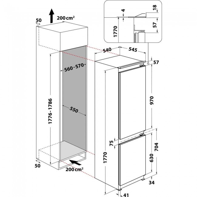 Whirlpool built-in fridge-freezer - ART 6600 LH E Whirlpool built-in fridge-freezer - ART 6600 LH E