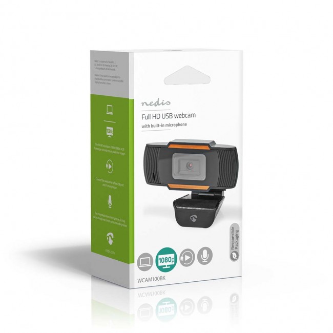 Nedis WCAM100BK webcam 2 MP 1920 x 1080 pixels USB 2.0 Black Nedis WCAM100BK webcam 2 MP 1920 x 1080 pixels USB 2.0 Black