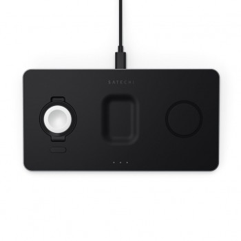 Satechi ST-X3TWCPM mobile device charger Headphones, Smartphone, Smartwatch Black AC Wireless charging Indoor