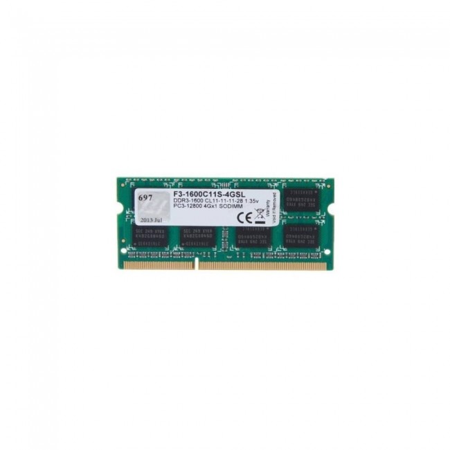 G.Skill 4GB DDR3-1600 memory module 1 x 4 GB 204-pin SO-DIMM