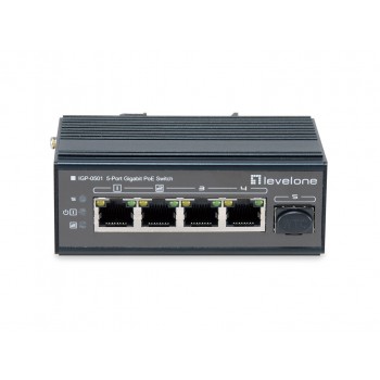 LevelOne 5-Port Gigabit Industrial Switch, DIN-Rail, -30 C to 65 C