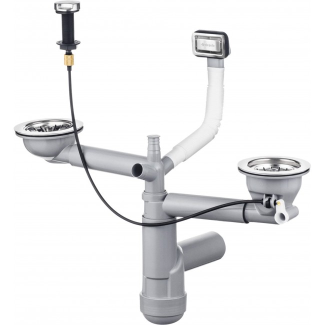 Siphon for 1.5- and 2-bowl granite sink - Space-Saver