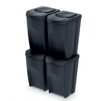 KEDEN WASTE BIN SORTIBOX 35L SET 4 - STONE GREY