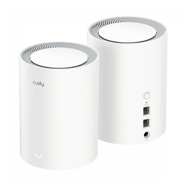 Cudy M1800 2-pack Dual-band (2.4 GHz / 5 GHz) Wi-Fi 6 (802.11ax) White 1 Internal Cudy M1800 2-pack Dual-band (2.4 GHz / 5 GHz) Wi-Fi 6 (802.11ax) White 1 Internal