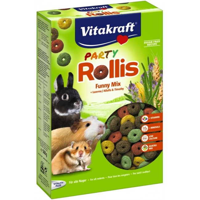 VITAKRAFT Party Rollis Funny Mix - treat for rodents and rabbits - 500g VITAKRAFT Party Rollis Funny Mix - treat for rodents and rabbits - 500g