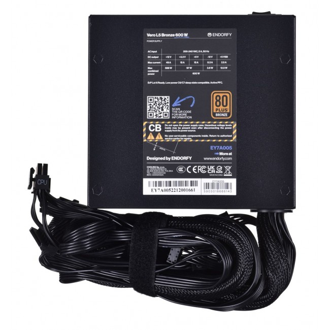 ENDORFY Vero L5 Bronze 600W power supply unit 24-pin ATX ATX Black ENDORFY Vero L5 Bronze 600W power supply unit 24-pin ATX ATX Black
