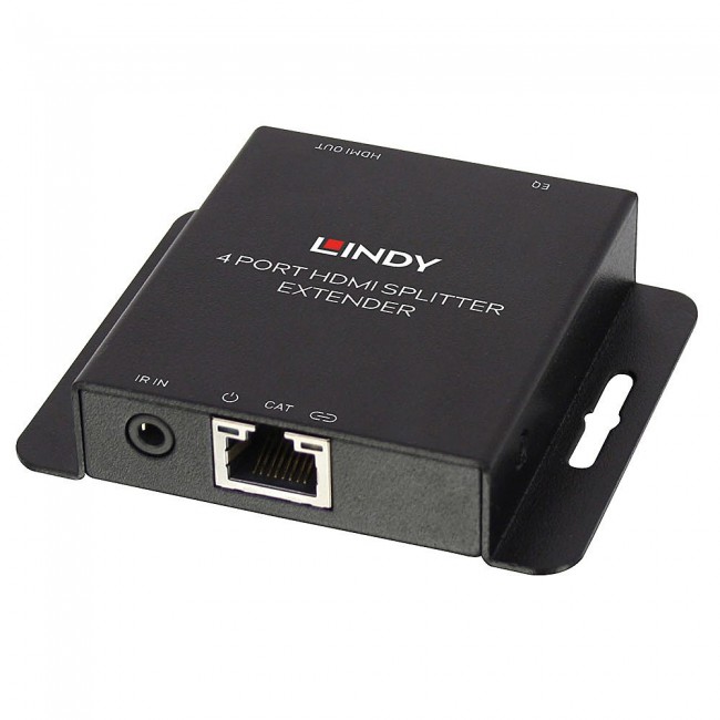 Lindy 70m Cat.6 4 Port HDMI 4K30 and IR Splitter Extender with Loop Out Lindy 70m Cat.6 4 Port HDMI 4K30 and IR Splitter Extender with Loop Out