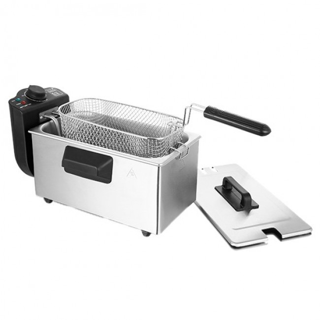 Emerio DF-120482 fryer Double 3 L Stand-alone 2000 W Deep fryer Black, Stainless steel