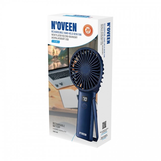 NOVEEN F120 rechargeable USB hand and desk fan