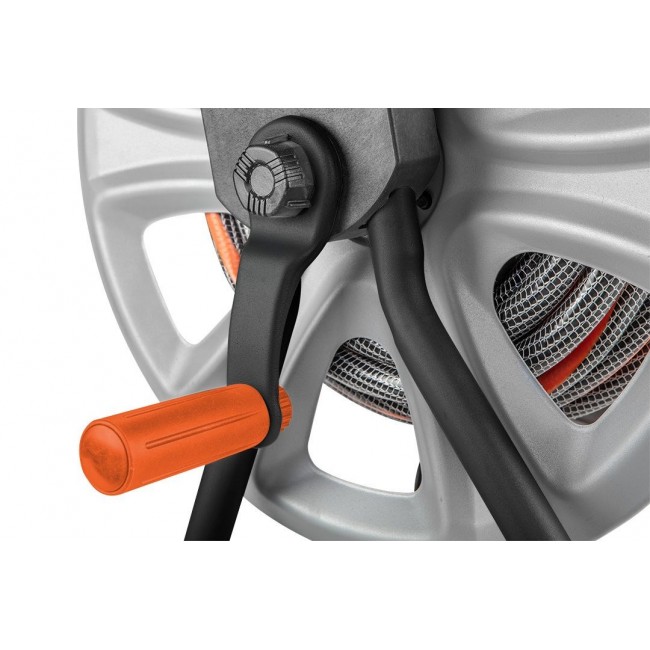 Garden hose reel, metal, for up to 60m of 1/2