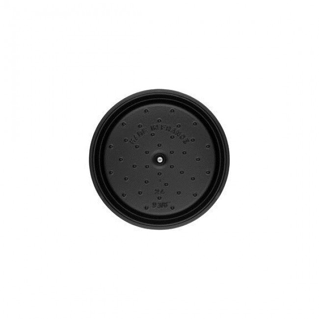 Staub Round Cast Iron Casserole - 3.8 ltr, Black