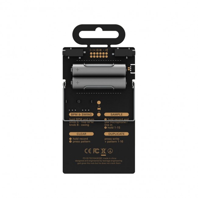 Teenage Engineering PO-33 K.O! - portable synthesiser, black