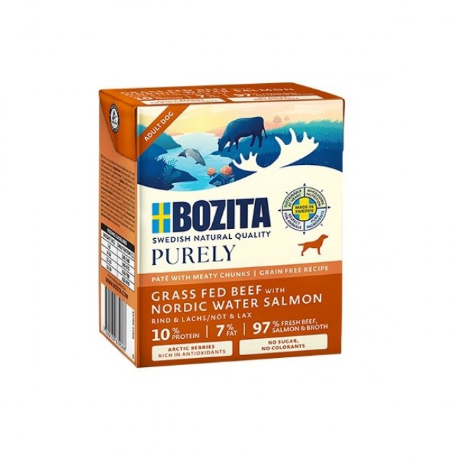 BOZITA Purely Pat Duoprotein Beef and salmon - wet dog food - 370g BOZITA Purely Pat Duoprotein Beef and salmon - wet dog food - 370g