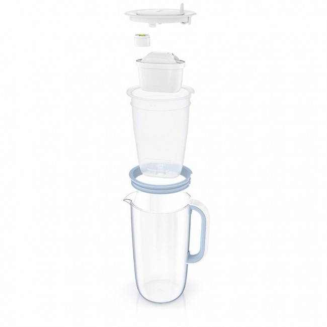 Brita Glass+ filter jug with 2 MaxtraPro PP cartridges (blue 2.5 l)
