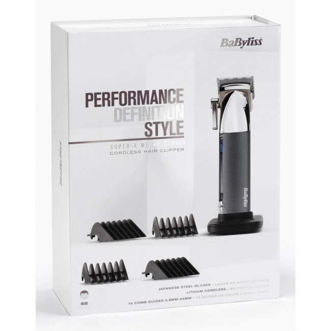 BaByliss Super-X Metal E996E hair trimmers/clipper Anthracite, Stainless steel 5 Lithium-Ion (Li-Ion)