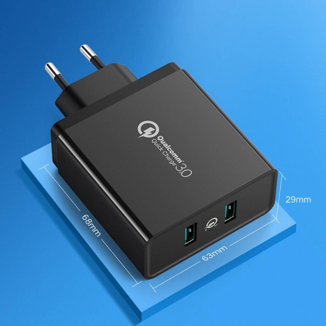 Ugreen wall charger 2 USB-A 36 W QC3.0 black (CD161)