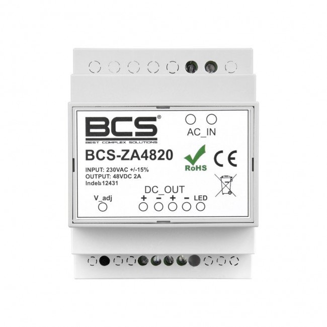 BCS BCS-ZA4820 power supply unit TS35 DIN White