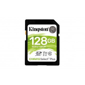 Kingston Technology 128GB SDXC Canvas Select Plus 100R C10 UHS-I U3 V30