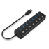 Gembird UHB-U3P7P-01 7-port USB 3.1 (Gen 1) hub with switches, black