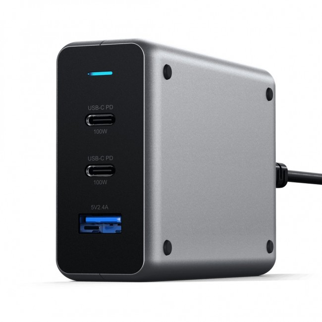 Satechi USB-C PD GaN Charger 100W, 2x USB-C, 1x US