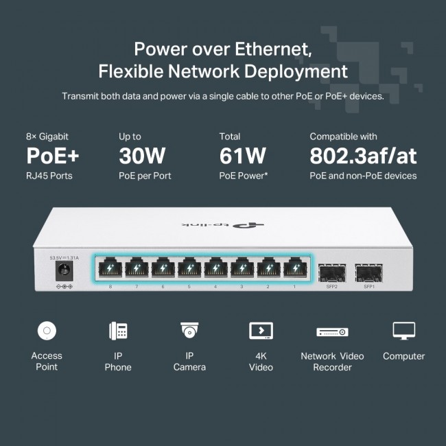 TP-Link FESTA FS310GP network switch Managed L2/L2+ Gigabit Ethernet (10/100/1000) Power over Ethernet (PoE) 1U White TP-Link FESTA FS310GP network switch Managed L2/L2+ Gigabit Ethernet (10/100/1000) Power over Ethernet (PoE) 1U White