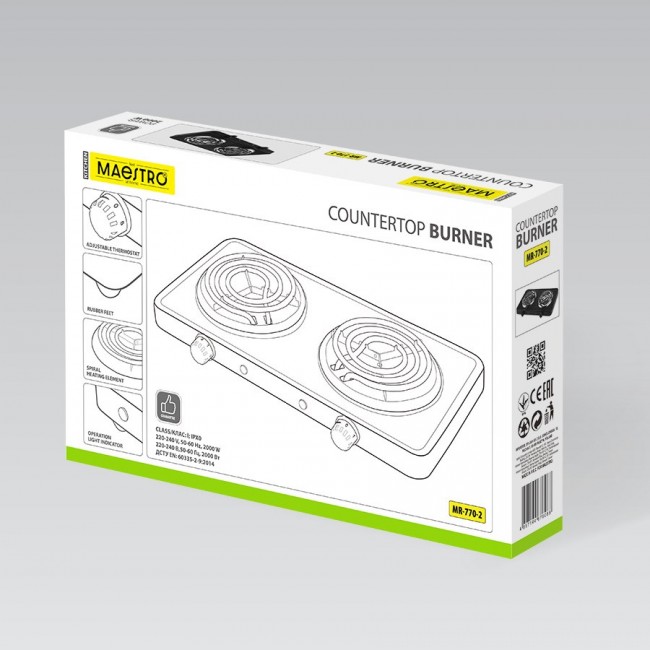 Electric double hot plate 2000W MR-770-2 MAESTRO