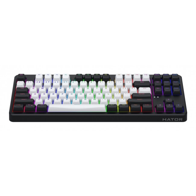HATOR Rockfall 3 TKL Wireless, black, QMK/VIA, OMA profile white-black keycaps Keyboard - linear mechanical hotswap switches - US - ANSI Layout (HTK850)