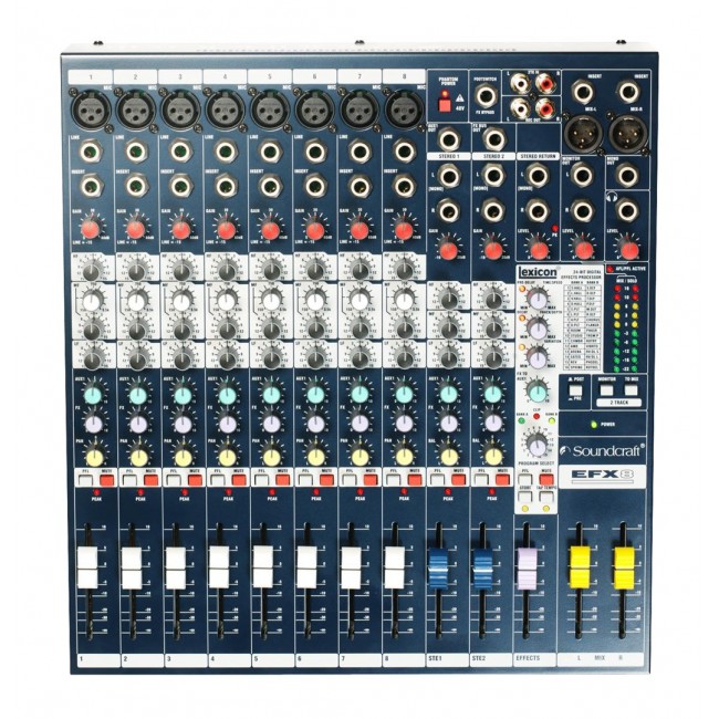 Soundcraft EFX8 - Analogowa konsoleta mikserska, procesor efekt w