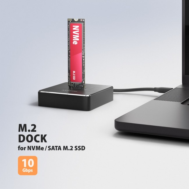 Axagon ADSA-M2C11 USB-C 10Gbps M.2 NVMe & SATA SSD Docking Station