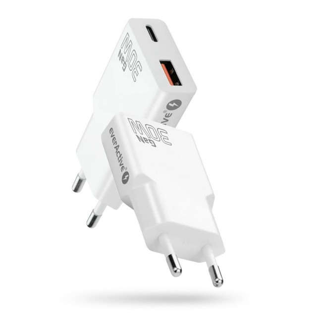 Charger 1 x USB, 1 x USB-C Quick Charge 3.0 30W SUPER SLIM white